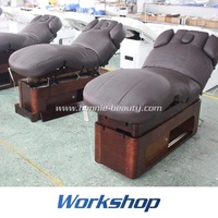 Lit de massage électrique réglable en hauteur BN-A206 18 cm avec coussin en cuir spatial, capacité de charge de 200 kg, pour usage commercial en salon