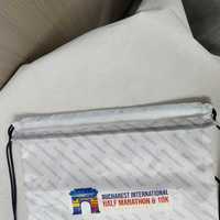 Sacs à dos de rangement en polyester à double épaule avec cordon de serrage, imprimés par transfert thermique, style mode sur mesure, design couleur unie