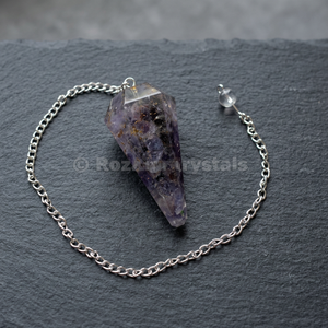 Péndulos de Orgón de Amatista Semipreciosa Curativos de Rozrin Crystals, Tallados con Temática de Amor - Product Image 2