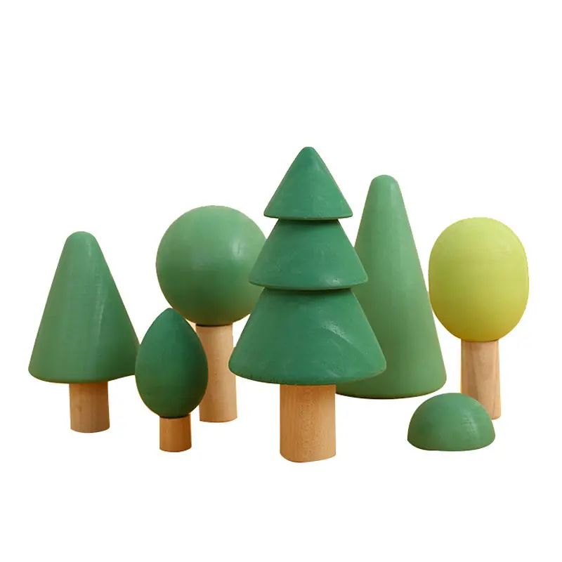 Montessori Brinquedos Decoração Nórdico Criativo Madeira Floresta Árvore Verde Paint Sets Educacional Toddler Arts Toy