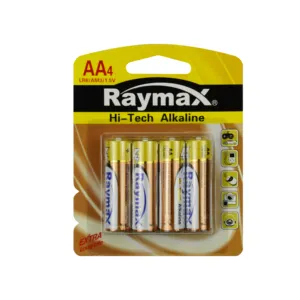 Raymax Pabrik Pemasok Grosir LR6 UKURAN Aa AM3 1.5V Baterai Alkaline Portabel untuk Mainan Kamera Kontrol
