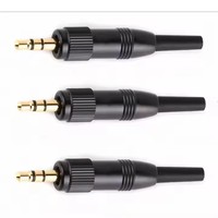 Verrouillage plaqué or 3 pôles 3.5mm stéréo prise stéréo avec ressort protecteur pour câble 2mm