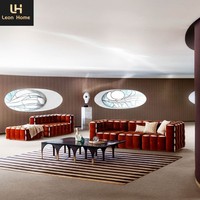 Einfacher Stil Moderne Möbel Wohnzimmer Stoffsofas Weißes Bobble-Sofa Modulares Sofa mit Niedriger Armlehne Bodenliegende Kombinations-Sofagarnitur