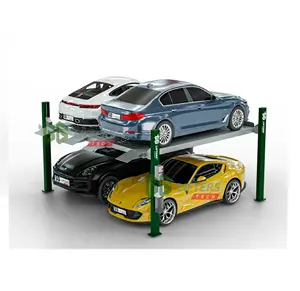 Car Parking Lift Automatic Parking Equipment with four post hydraulic double wide 4 spaces car parking equipment auto lift