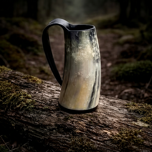 Jarra de Cerveza Artesanal Ecológica con Forma Natural de Cuerno - 100% Auténtica, a Prueba de Fugas y Olores, Sin Grabado, Arte Popular, Rehman Craft - Product Image 1