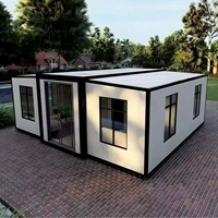 Maison conteneur extensible 20 pieds 40 pieds, 2 chambres, modulaire, portable, préfabriquée, en panneaux d'acier, pour villas, hôtels et résidences de villégiature