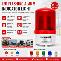 Industrielle Magnetische LED-Blitzleuchte mit Alarmton, Rotierender Stroboskop-Buzzer, 110dB Sirene, Verkehrssicherheits-Warnleuchte