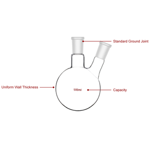 Équipement <span class=keywords><strong>de</strong></span> laboratoire <span class=keywords><strong>de</strong></span> <span class=keywords><strong>chimie</strong></span> <span class=keywords><strong>Verrerie</strong></span> <span class=keywords><strong>de</strong></span> laboratoire Verre à paroi lourde Flacon à fond rond à 2 cols <span class=keywords><strong>Verrerie</strong></span> <span class=keywords><strong>de</strong></span> laboratoire - Product Image 6