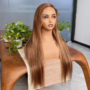Perruque Lace Front Ombrée 4/27 en Cheveux Humains, 32 Pouces, Blond Miel, Perruque Droite avec Frontale en Dentelle 13x4, Vente en Gros - Product Image 1