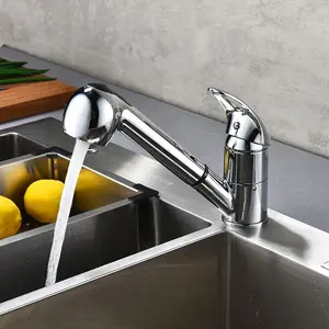 Yowin European Pull Out Kitchen Tap 360 Degree Swivel Spout Kitchen Sink Mixer Tap With 2 Water Outlet Modes