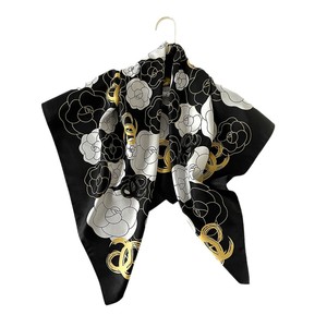 Twill <b>Silk</b> Feeling Satin <b>Scarf</b> 90x90cm Floral Printed <b>Square</b> Custom Printed Design <b>Scarf</b> Factory Direct - Product Image 4