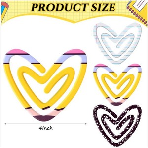 คลิปหนีบกระดาษอะคริลิครูปหัวใจดีไซน์น่ารักสำหรับครูที่ชื่นชมของขวัญส่งเสริมการขายที่คั่นหนังสือ - Product Image 5