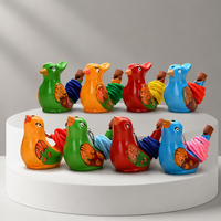 Sifflet d'oiseau en céramique peint à la main, jouet pour enfants avec cordon, sifflet d'animal coloré, cadeau souvenir, vente en gros