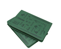 Couverture de passeport saoudien vert en cuir PU avec logo personnalisé
