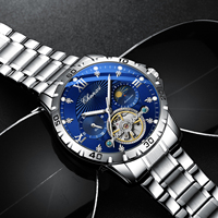 Nouvelle montre mécanique à tourbillon squelette en acier inoxydable de haute qualité pour homme, étanche, élégante, sportive, automatique, de luxe