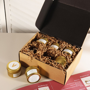 Boîte à bougies d'aromathérapie en carton ondulé avec laminage mat et doublure en éponge pour logo imprimé avec revêtement UV en gazon - Product Image 1