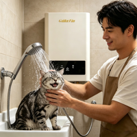 Chauffe-eau électrique instantané sans réservoir 5,5 kW blanc à commande micro-ordinateur, personnalisé, vente en gros d'usine, pour centre de lavage de chiens