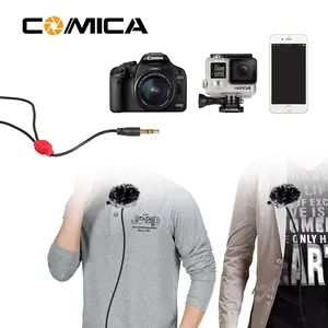 CoMica CVM-D02 2.5M Lavalier 话筒全向电容麦克风适用于单反相机智能手机 Gopro Studio