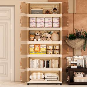 Armoire de rangement carrée en plastique épais de grande capacité (50-80 litres) pour salon, boîte de rangement pour collations d'enfants, armoire à portes - Product Image 4