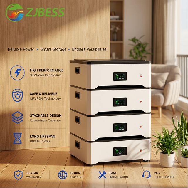 Stacked Solar Lithium Battery 15kWh 20Kwh Modular 51.2V 300Ah 400Ah for Home Battery Storage Hybrid Inverter Backup