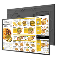 Tacteasy 32" 43" 55" 4K Layar Menu Digital LCD yang Dipasang di Dinding dengan Sentuhan Inframerah Animasi untuk Restoran Pusat Perbelanjaan