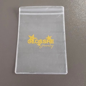 Free Sample Customize Storage Wholesale Print PVC <b>Gold</b> Luxury Display Packaging Pouch Ziplock Jewelry Pouch - Product Image 6