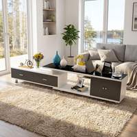 Table basse moderne de luxe en MDF avec plateau en verre trempé, table centrale pour salon, meubles pour la maison