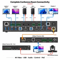 Switcher Presentasi 4K60 4x2 dengan USB C KVM HDBaseT 3.0 Multiview dan Pengisian Daya 60W