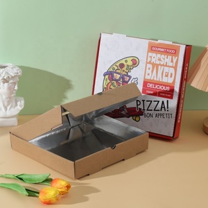 Papel de aluminio desechable comercial al por mayor Pizza 7 8 9 12 pulgadas plegable aislamiento UV comida segura estampado carpetas para extranjeros - Product Image 5