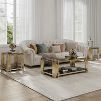 Table basse rectangulaire en acier inoxydable doré pour salon, table basse moderne noire, table basse de luxe