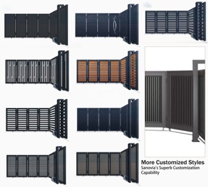 Portails Automatiques Pivotants D'Allée en Aluminium Design Clôture Moderne pour Cour, Derniers Modèles de Portails Coulissants Métalliques d'Angle pour Entrée Principale - Product Image 4