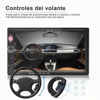 Radio de Coche 2 Din con Pantalla Táctil de 7 Pulgadas, Espejo, Enlace Multimedia, Reproductor de Video MP5, Bluetooth, FM, USB/AUX