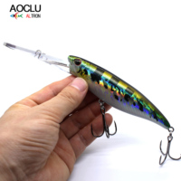 Leurres de pêche en eau salée leurre de pêche à la traîne en haute mer 115mm 34g leurre méné manivelle 1pc fil à travers hochet VMC crochets