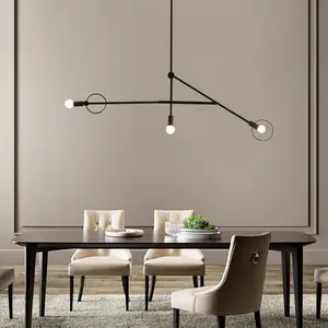 İskandinav tasarım Modern ışık demir aydınlatma oturma paketleme odası ferforje boya dilsiz siyah E27 ampul Led kolye ışık