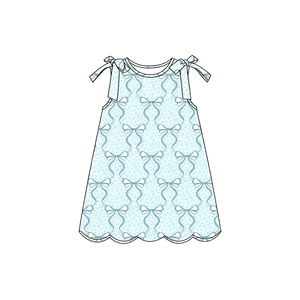 Vestido Casual de Verano para Niñas con Estampado de Leopardo, Estilo Coquette, con Volantes y Borde Festoneado, Venta al por Mayor, Ropa Nueva para Hermanas - Product Image 2