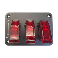 Interrupteur d'allumage modifié à bascule en métal avec panneau LED à trois positions pour course automobile, compatible 12V 24V OLIVER