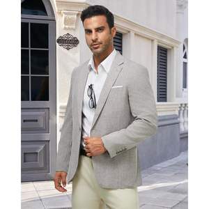 2025 abrigo deportivo informal para hombre, chaqueta ligera ajustada con un botón, traje de boda, chaqueta estampada de longitud larga - Product Image 5