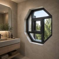 Ventana Hexagonal de Aluminio de Lujo con Aislamiento Acústico, Diseño Antiruido, Resistente a Huracanes, Doble Acristalamiento