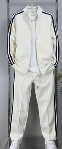 Ensemble de survêtement pour <span class=keywords><strong>homme</strong></span> LEDUO, deux pièces, fermeture éclair, rayé, vêtements de sport décontractés, tissu doux et confortable, <span class=keywords><strong>tenue</strong></span> décontractée pour tous les jours, coupe ample - Product Image 2