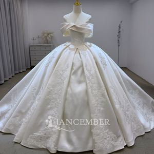 Lsjj160 Floral Lace Applique Ball Gown <b>Wedding</b> Dress Princess Elegant Ivory Bridal Gown Oem Factory Jancember - Product Image 6