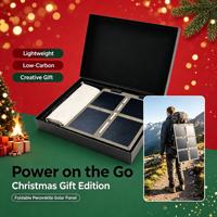 Panneau solaire pliable en perovskite 30W, chargeur solaire double Type-C PD 18W, cadeau de Noël, cadeau pour le camping, le jardin