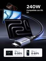 Kabel USB C ke USB C UGREEN USB4.0 GEN3 240W Aluminium Nylon Braided Kabel Pengisian Daya & Data 3.3ft 8K 60Hz Kabel Transmisi Data