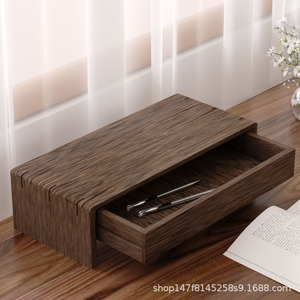 Solid Wood Monitor Riser Stand Desktop Shelf For <b>Computer</b> Office Use Durable Paulownia Wood Base - Product Image 3