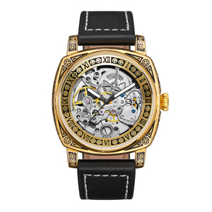 Montre - Montre pour homme avec cadran gravé à motif rétro - Résistante à l'eau - Product Image 5