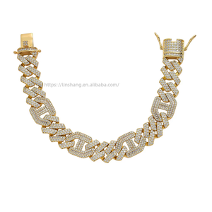 15Mm Single-row Domineering <b>Cuban</b> Bracelet, Japanese-shaped Copper Full of Zirconium Personality Hip-hop Tanjing Fashion - Product Image 4