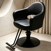 Chaise de coiffure moderne hydraulique avec dossier creux, pivotante et réglable en hauteur, mobilier de salon de coiffure avec repose-pieds