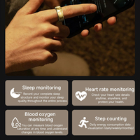 Anillo Inteligente Deportivo Estilo Fútbol, Alerta de Llamadas y Mensajes por Vibración, Oxígeno en Sangre, Control por Gestos, Resistente al Agua, Monitor de Actividad Física