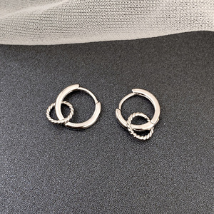 Orecchini a Cerchio Doppio Semplici e Cavi per Donne, Accessori per Orecchie Geometrici per Uso Quotidiano - Product Image 6
