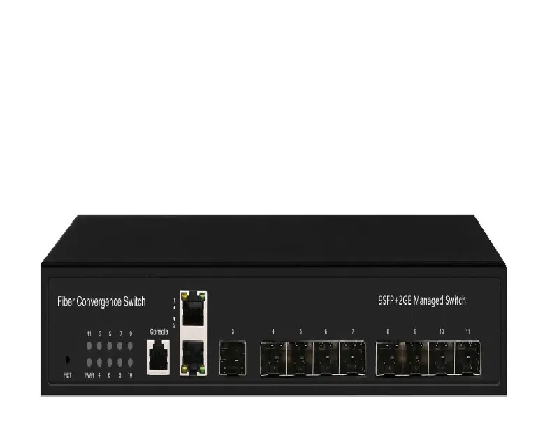Konverter media serat optik, 1 konsol port dikelola switch Gigabit sfp 2 SFP 2 1000Mbps RJ45