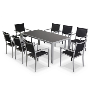 Patio Aluminum Outdoor <b>Dining</b> Table and <b>Chair</b> Furniture Set 8 Seater - Product Image 2